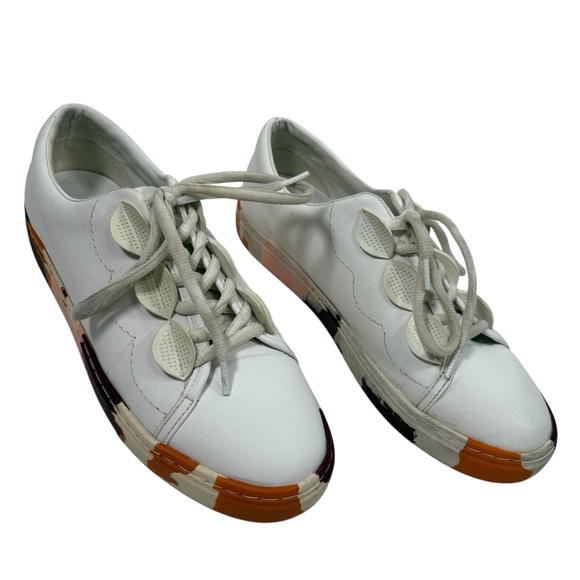 Zara Shoes - Zara Woman 39 Low Top Lace Up Sneakers Scallop Statement Sole Multicolor Floral